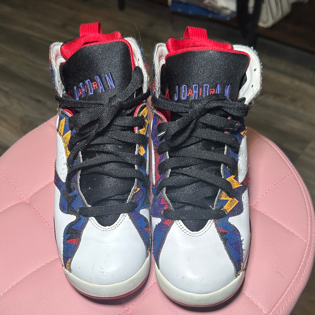 Jordan Sneakers In White, Black, And Red